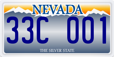 NV license plate 33C001