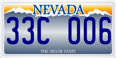 NV license plate 33C006
