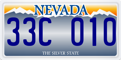 NV license plate 33C010