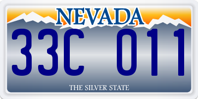 NV license plate 33C011