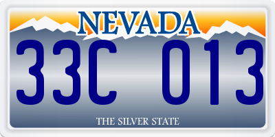 NV license plate 33C013