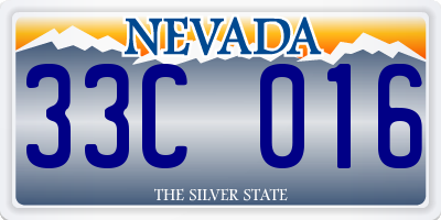 NV license plate 33C016