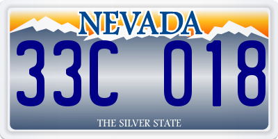 NV license plate 33C018