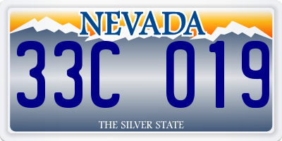 NV license plate 33C019