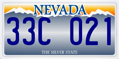 NV license plate 33C021
