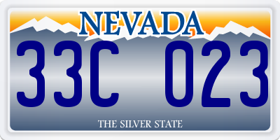 NV license plate 33C023