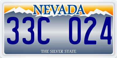 NV license plate 33C024