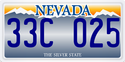 NV license plate 33C025