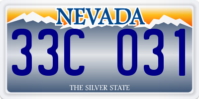 NV license plate 33C031
