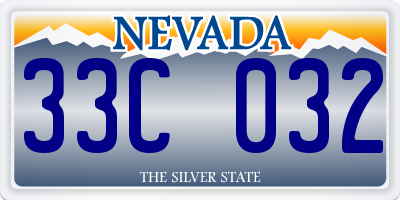 NV license plate 33C032
