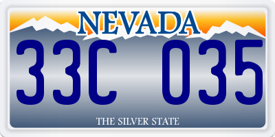 NV license plate 33C035