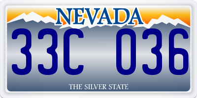 NV license plate 33C036