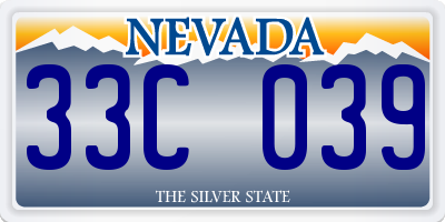 NV license plate 33C039