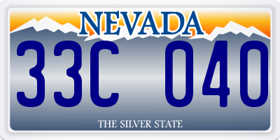NV license plate 33C040