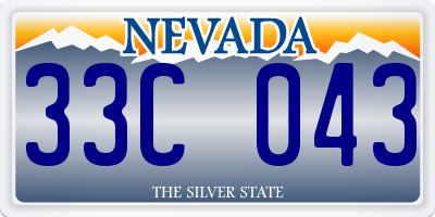 NV license plate 33C043