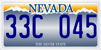 NV license plate 33C045