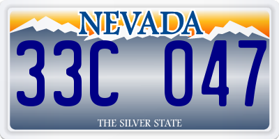 NV license plate 33C047