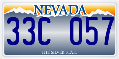 NV license plate 33C057