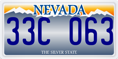 NV license plate 33C063