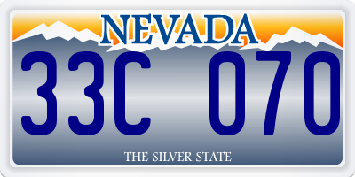 NV license plate 33C070