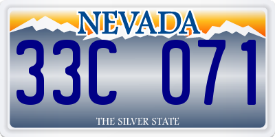 NV license plate 33C071