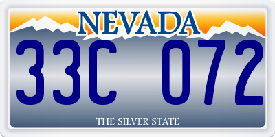 NV license plate 33C072