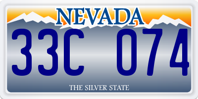 NV license plate 33C074