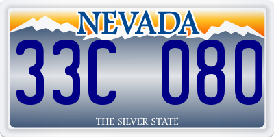 NV license plate 33C080