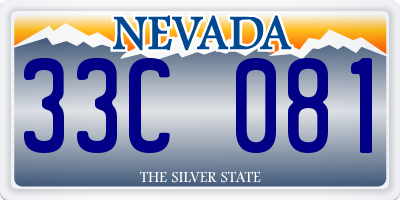 NV license plate 33C081
