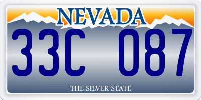 NV license plate 33C087