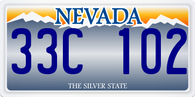 NV license plate 33C102