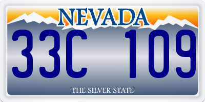 NV license plate 33C109