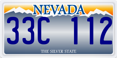 NV license plate 33C112