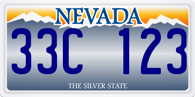 NV license plate 33C123