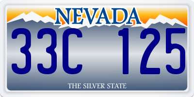 NV license plate 33C125