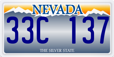 NV license plate 33C137