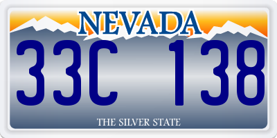 NV license plate 33C138