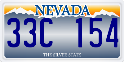 NV license plate 33C154