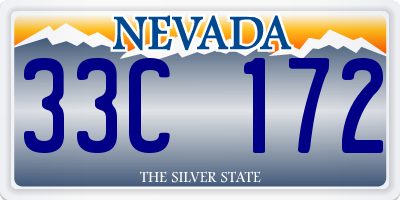 NV license plate 33C172