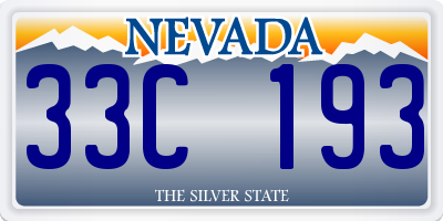 NV license plate 33C193