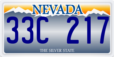 NV license plate 33C217