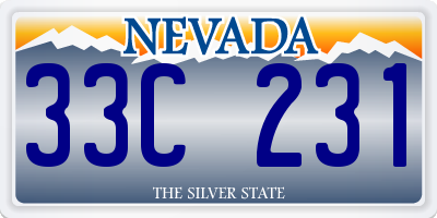 NV license plate 33C231