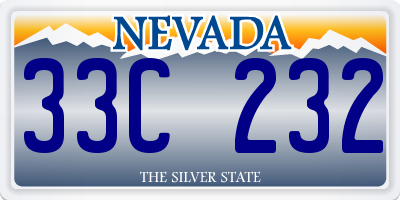 NV license plate 33C232