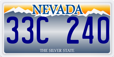 NV license plate 33C240