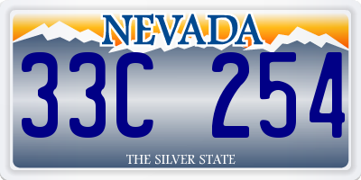 NV license plate 33C254