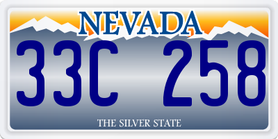 NV license plate 33C258