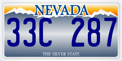 NV license plate 33C287