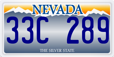 NV license plate 33C289