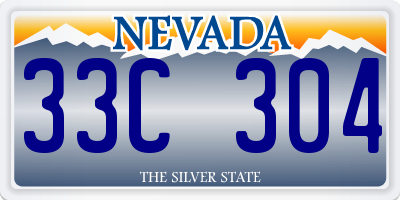 NV license plate 33C304