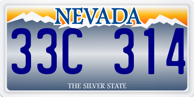 NV license plate 33C314
